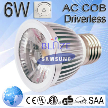e27 6W Led Spot Light Bulbs SAMSUNG AC COB 4 Years Warranty Dimmable Supported No Driver Inside